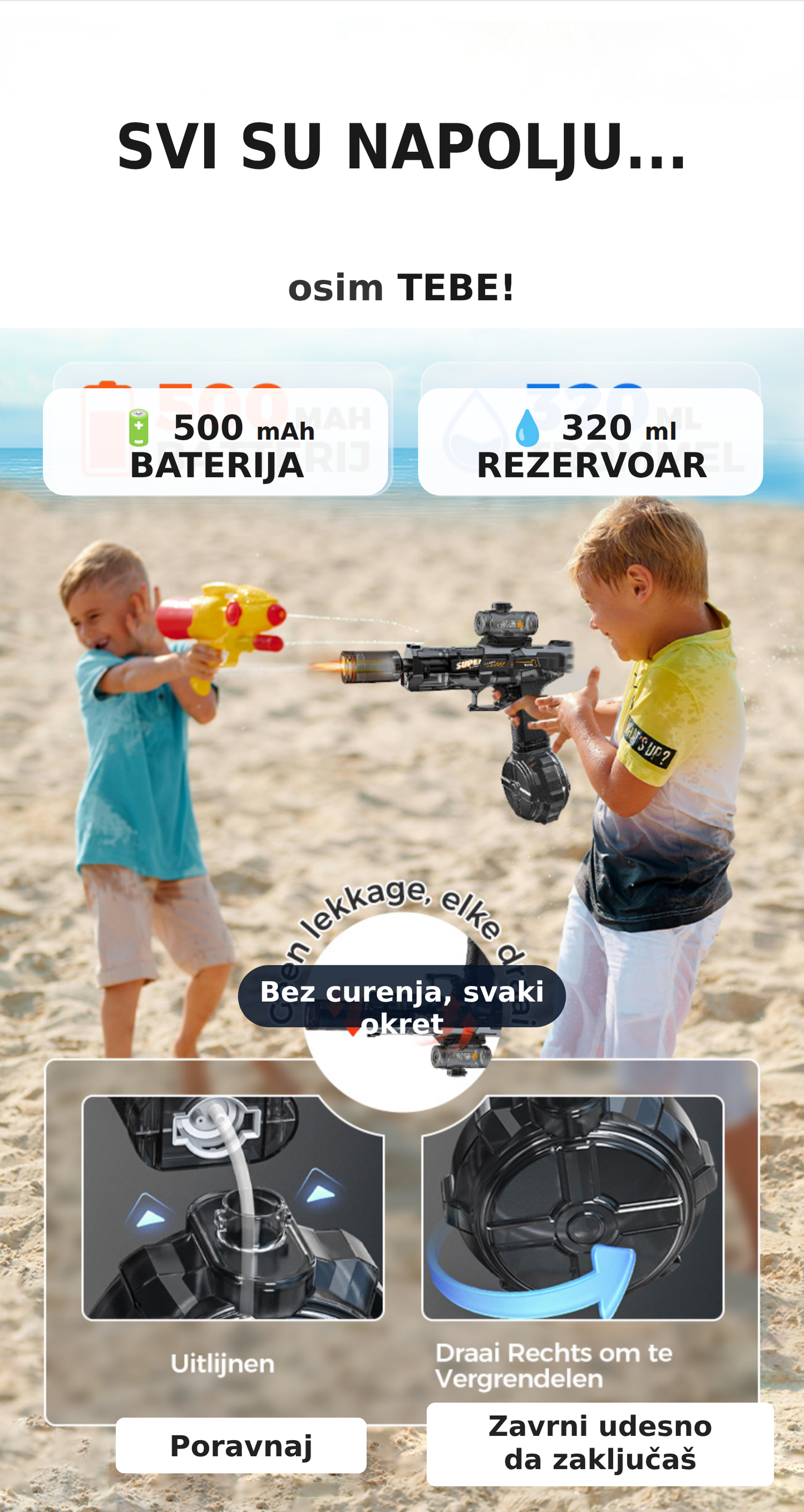 Električni Vodeni Pištolj – Punjiv, Efekat Vatre 💦🔥