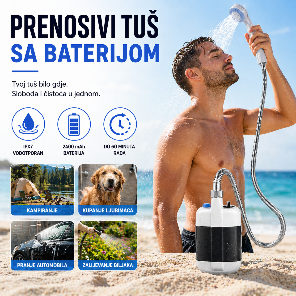 Prenosivi Tuš sa Baterijom
