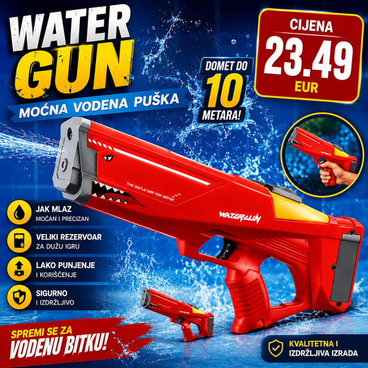 Puška Na Vodu Shark – Električna, Automatska 🦈💦