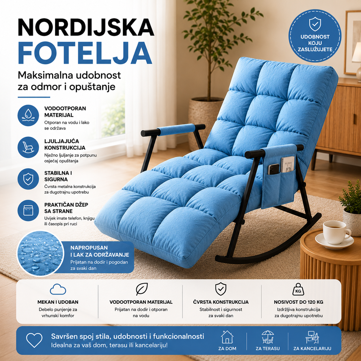 Nordijska fotelja za ljuljanje