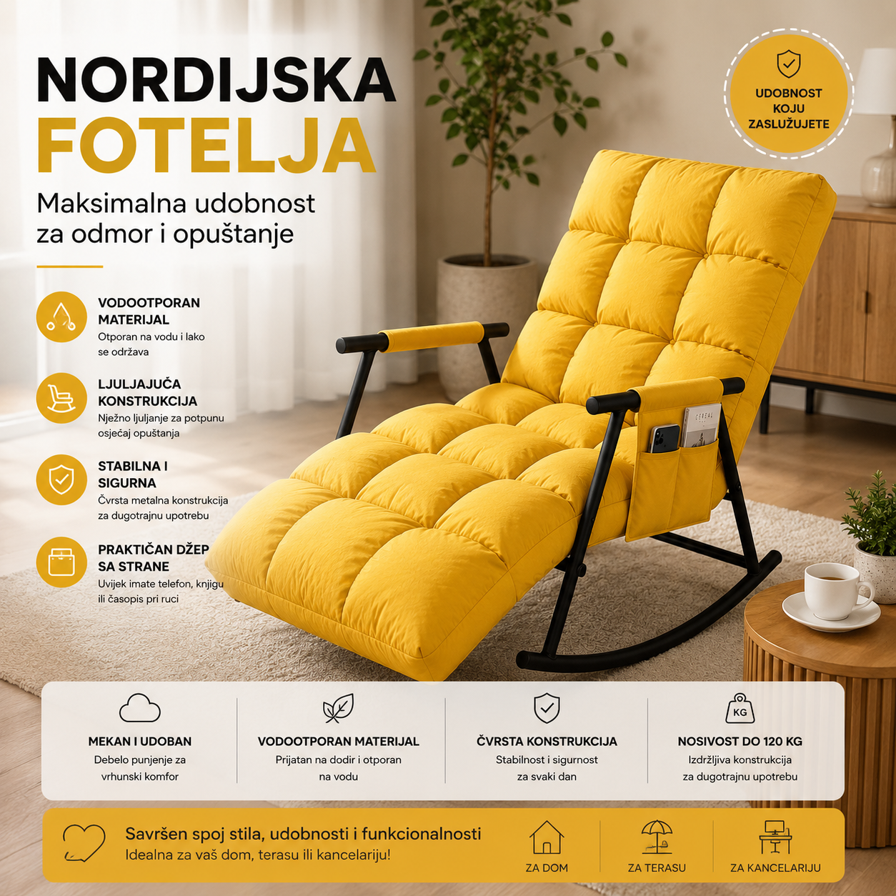 Nordijska fotelja za ljuljanje